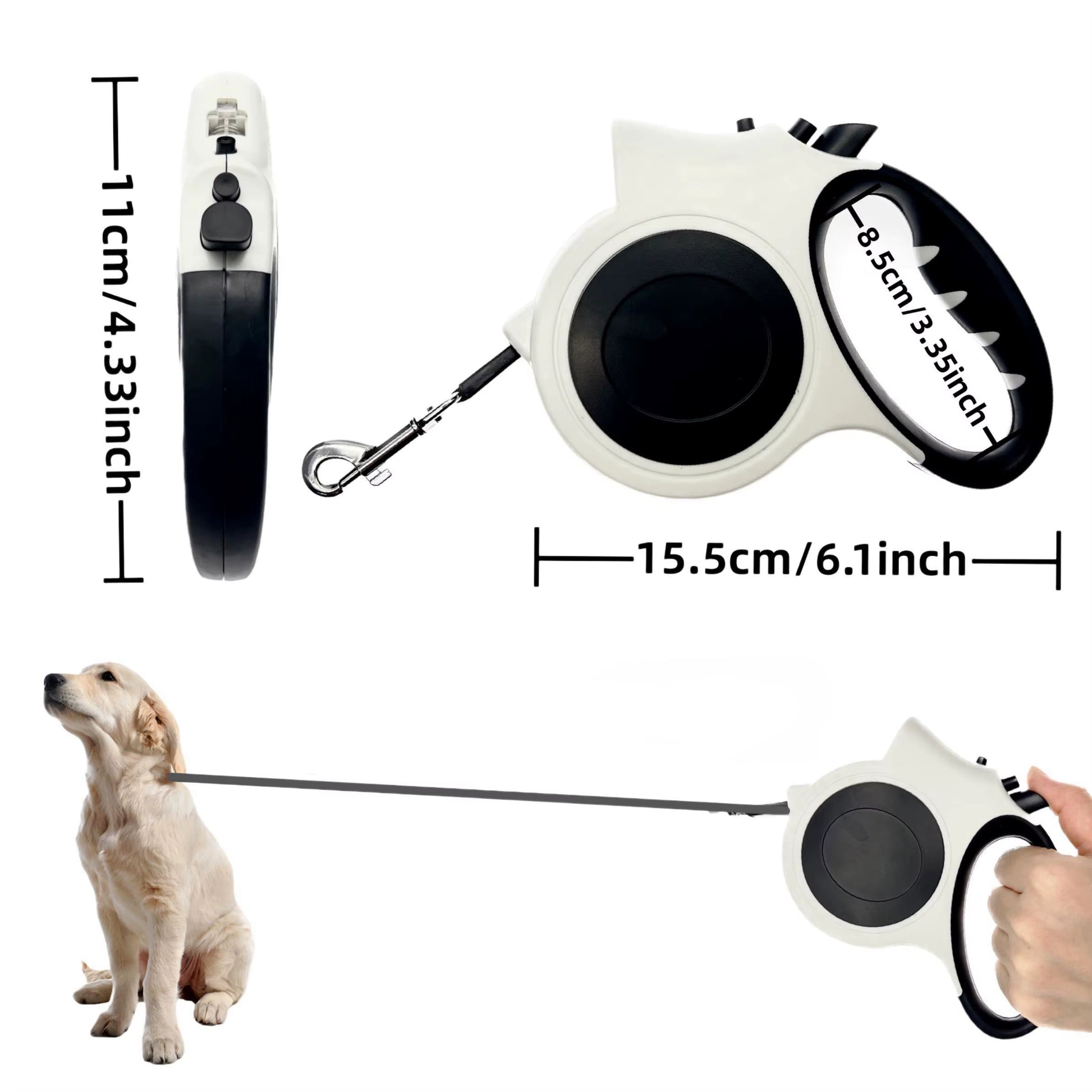 1Pc Illuminated Retractable Dog Leash -16Ft, Adjustable,Ldeal for Medium and Large Dogs, Perfect for Nighttime Walks and Runs