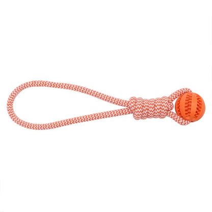 Pet Teeth Cleaning Ball Rope Toy, Rubber Treat Dispenser Ball Suitable for Small and Large Dogs