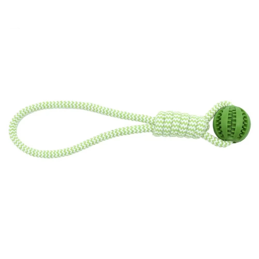 Pet Teeth Cleaning Ball Rope Toy, Rubber Treat Dispenser Ball Suitable for Small and Large Dogs